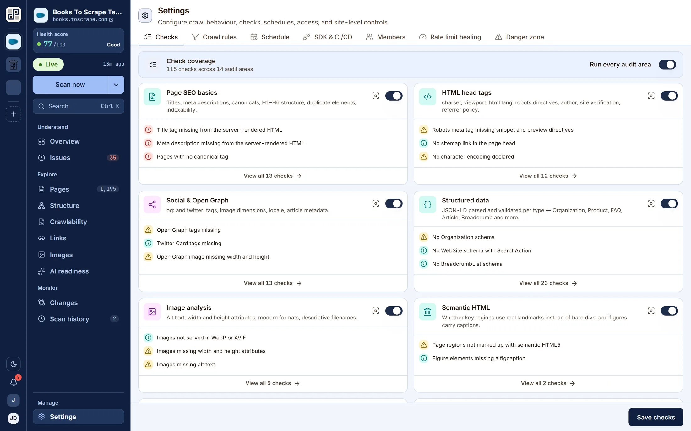 Site settings with the SDK and CI/CD tab, where a client secret is issued.